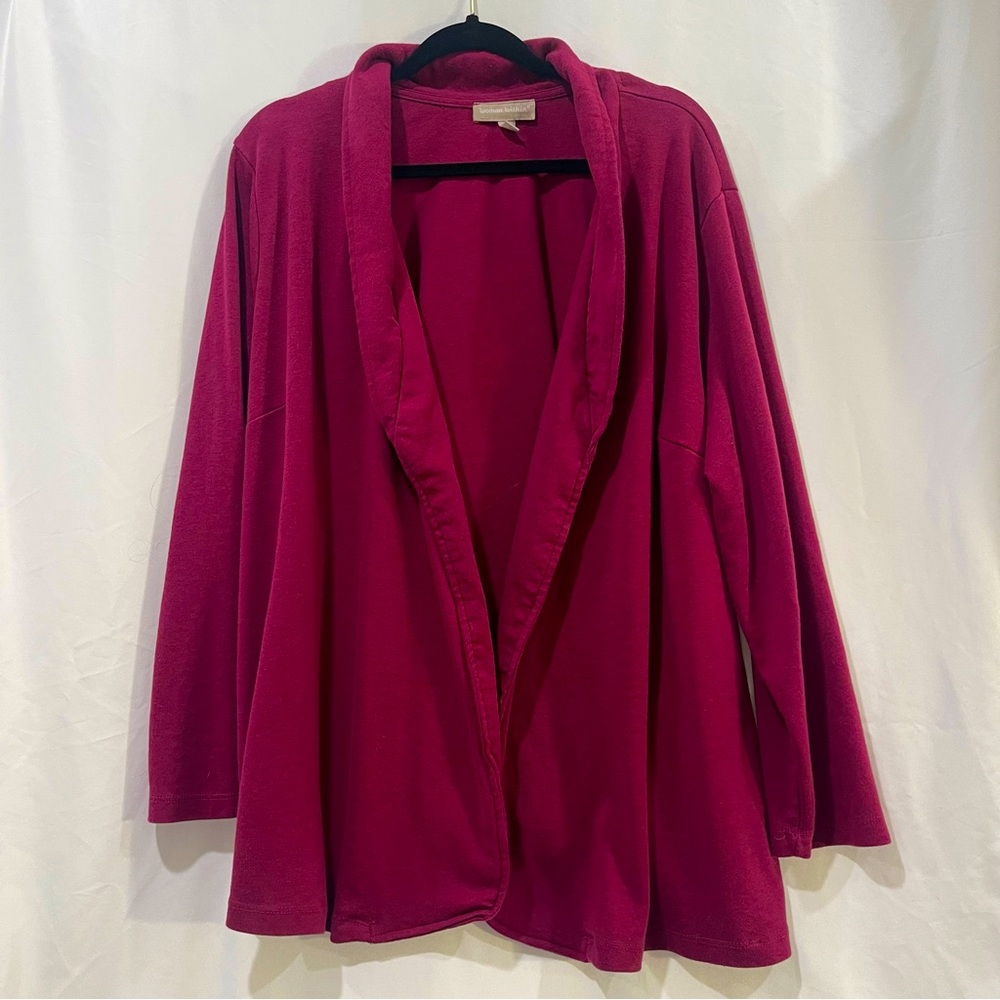 Plus Size 3x Fuchsia Soft Cotton Cardigan Knit